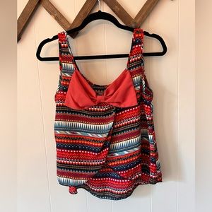 Bow detail tribal tank chiffon